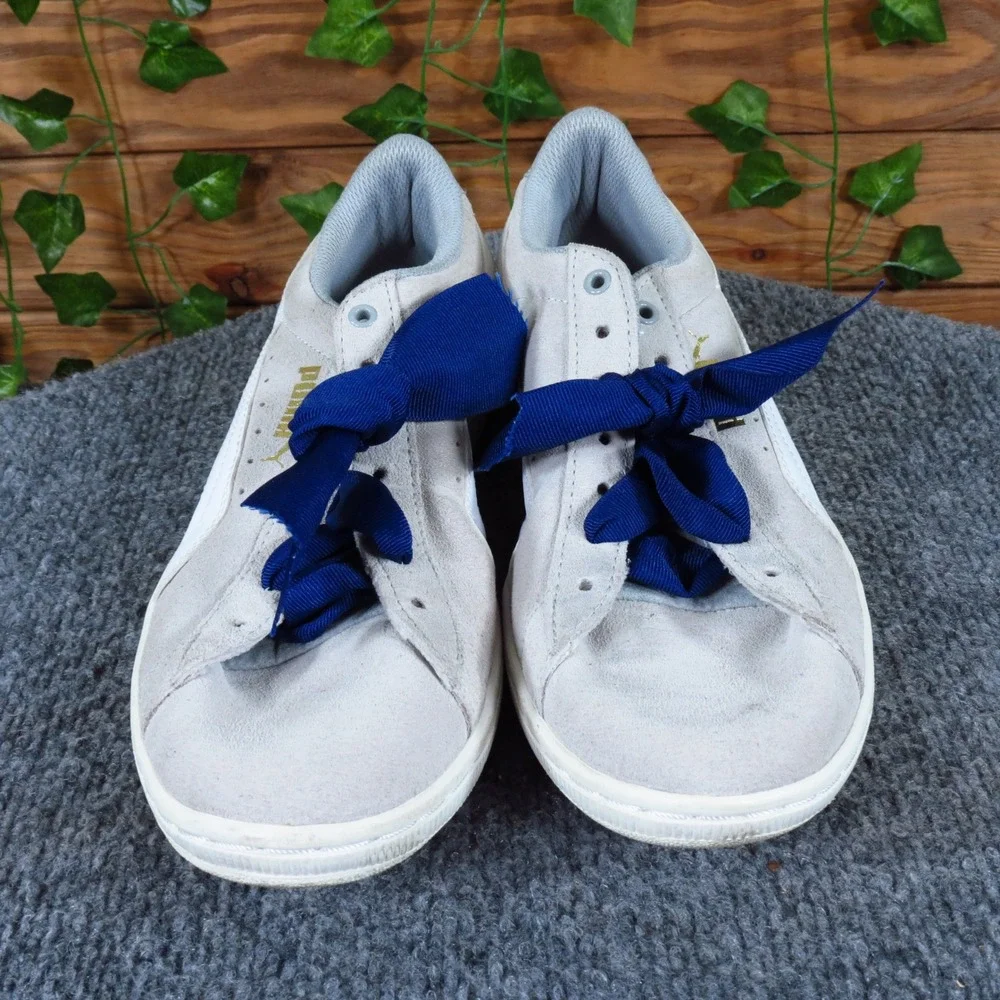 Puma Basket Heart Women Casual Fashion Sneaker Size‎ 8 Everyday Gray Suede